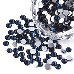 Монтана Стеклянные горные хрустальные плоские задние кабошоны, с покрытием на задной стороне, граненые, полукруглый, Монтана, сс 8, 2.3~2.4x1 мм , около 1440 шт / мешок