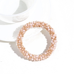 Peachpuff Haargummis mit glitzernden Harzperlen, elastische Haarbänder für Frauen, peachpuff, 70 mm