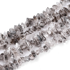 Herkimer Diamond Нити натуральных алмазных бусин херкимер, самородки, 7~17x2~7x2~7 мм, отверстие : 0.7 мм, около 101~107 шт / нитка, 16.14~16.54'' (41~42 см)