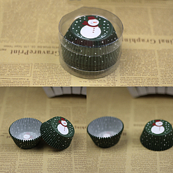 Снеговик Бумажные стаканчики для выпечки, рифленая формочка для кексов, Новогодняя тема, аксессуары для выпечки, колонка, снеговик, 75x35 мм, о 100 шт / комплект