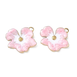 Pink 304 подвески из нержавеющей стали, с эмалью, , реальный 18 k позолоченный, ионное покрытие (ip), розовые, 24.5x26x2.5 мм, отверстие : 3x2.5 мм