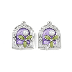 Arch Подвески из эмали и сплава, с абс пластмассовыми шариками, стойки покрытие, без кадмия и без свинца, платина, арка, 28.5x21x7 мм, отверстие : 1.6 мм