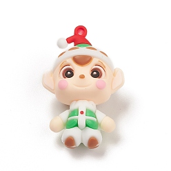 Human Большие подвески в рождественском стиле из ПВХ, человек, 57x36x27.5 мм, отверстие : 3 мм