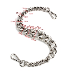 Platinum Aluminum Bag Shoulder Chains, Bag Chain Replacement, Platinum, 45cm