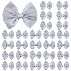 White 30Pcs Bowknot Polyester Ornament Accessories, White, 82x150x15mm