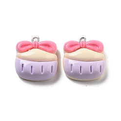 Food Непрозрачные подвески смолы, мультфильм прелести, питание, 22.5x20x8.5 мм, отверстие : 2 мм