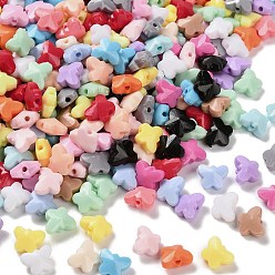 (52) Непрозрачная лаванда Непрозрачные акриловые бусины, бабочка, граненые, разноцветные, 6.5x8x4.5 мм, отверстие : 1.2 мм, 4000 шт / 500 г