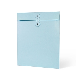 Bleu Clair Sacs de classement en papier, sacs de dossier de fermeture de ficelle, fournitures de bureau, rectangle, bleu clair, 320x250mm