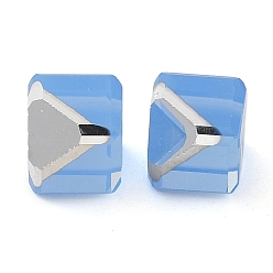 Васильковый K9 стеклянные имитации австрийских хрустальных бусин, без отверстия , квадратный, васильковый, 6x6x6 мм