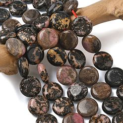 Родонит Природные родонит бисер нитей, плоско-круглые, 15~15.5x6 мм, отверстие : 0.8~1 мм, около 26 шт / нитка, 15.55~15.71 дюйм (39.5~39.9 см)