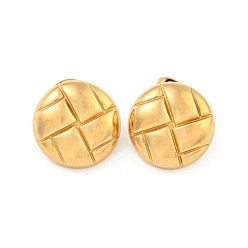 Золотой Плоские круглые 304 из нержавеющей стали шпильки уха, серьги-гвоздики для женщин, золотые, 21 мм
