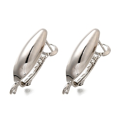 Платина Латунная серьга-кольцо, долговечный, без кадмия и без свинца, стойки покрытие, платина, 23x6.5x14 мм, отверстие : 2 мм, штифты : 0.7 мм