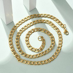 Золотой 304 из нержавеющей стали цепью кубинский ссылка ожерелья, ионное покрытие (ip), золотые, 21.65 дюйм (55 см)