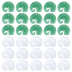 Mixed Color 60Pcs 2 Colors Imitation Jade Glass Pendants, Elephant, Mixed Color, 16x18.5x4.5mm, Hole: 1.2~1.4mm, 6pcs/color