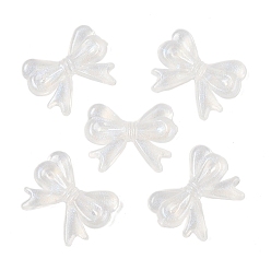 Белый Дым Прозрачные акриловые бусины, бантом, с блеском порошок, серый, 14.5x19x4 мм, отверстие : 1.8 мм, Около 980 шт / 500 г