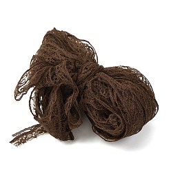 Coconut Brown Polyester Lace Ribbon, Wavy Trim, Flower, for Jewelry Making, Coconut Brown, 7/8 inch(22mm), about 10.94 Yards(10m)/pc