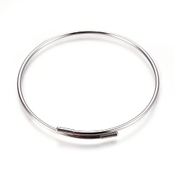 Edelstahl Farbe Anlaufgeschützte verstellbare Armreifen aus Edelstahl 304, Edelstahl Farbe, 2-3/8 Zoll (6.2 cm), 2 mm