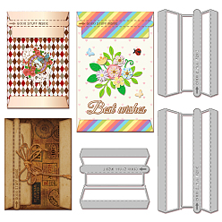 Envelope Углеродистая сталь разрезает трафареты, Шаблон для изготовления бумажных карточек с декоративным тиснением для скрапбукинга своими руками, художественный промысел, конверт, 89x104~154x0.8 мм, 3 шт / комплект