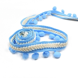 Светло-Голубой Лента с бахромой и кисточкой из полиэстера в этническом стиле, для одежды, украшение занавеса, Небесно-голубой, 1-3/8 дюйм (35 мм)