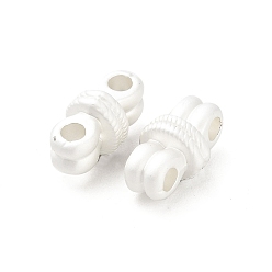 Matte Silver Color Matte Alloy Beads, Matte Silver Color, 8.5x15x7.5mm, Hole: 2.5mm