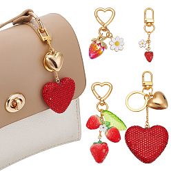 (52) Непрозрачная лаванда 8 шт. 4 подвесные украшения из сплава эмали, смолы и полимерной глины ручной работы, с поворотными застежками-карабами из сплава, разноцветные, 106 мм, 2 шт / стиль