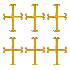 Темно-Золотистый Кросс-патчи исправлений, утюг / пришить аппликации, аксессуары для костюма, для одежды, сумка брюки, обуви, чехол для мобильного телефона, темные золотарник, 118x80x1 мм