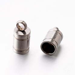 Нержавеющая Сталь Цвет 201 концы из нержавеющей стали шнур, трубка, цвет нержавеющей стали, 10x5 мм, отверстие : 2.5 мм, 4 мм внутренним диаметром