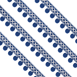 Midnight Blue 20Yards Nylon Pom Pom Ball Ribbons, Lace Trimming for Clothes Accessories, Midnight Blue, 1-1/4 inch(30.5mm)