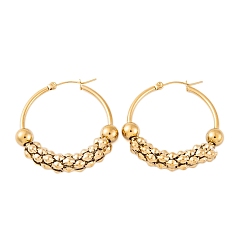 Настоящее золото 18K Ионное покрытие (ip) 304 серьги-кольца из нержавеющей стали для женщин, кольцо из попкорна, реальный 18 k позолоченный, 37.5x7.5 мм