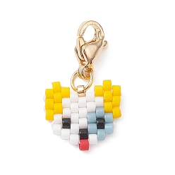 Собака Ткацкий станок ручной работы с узором из бисера, подвески, украшение, с 304 из нержавеющей стали Lobster Claw застежками, собака, 20 мм