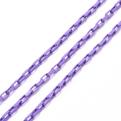 Средний Фиолетовый Латунная кабельная цепь, окрашенная распылением, с катушкой, несварные, средне фиолетовый, 3.5x2x1 мм, 32.8 футов (10 м) / рулон