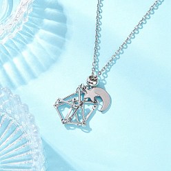 Нержавеющая Сталь Цвет 304 Нержавеющая сталь пустой мешочек макраме звезда луна кулон кабель цепь ожерелье изготовление, не тускнеет, с ползунками, цвет нержавеющей стали, 17.20 дюйм (43.7 см)