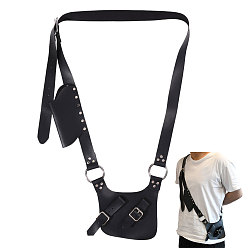 Черный Средневековая кобура для пистолета из искусственной кожи, кобура для меча, со сплавочной фурнитурой, чёрные, 1237x270x8.5 мм