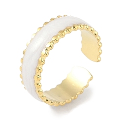 Настоящее золото 18K Ионное покрытие (ip) 304 эмалированные кольца на манжетах из нержавеющей стали, открытые кольца для женщин, реальный 18 k позолоченный, 6 мм, регулируемый