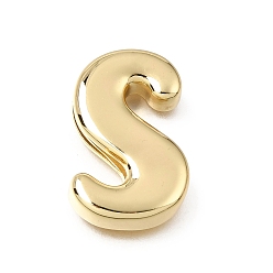 Letter S Прелести латунных слайд, буквы, золотые, Письмо с, 25.5x16x5 мм, отверстие : 14.5x2.5 мм