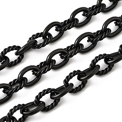 Черный 304 витые тросовые цепи из нержавеющей стали, несварные, с катушкой, вакуумное покрытие pvd, чёрные, 11x8x2 мм