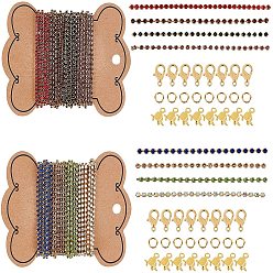 (52) Непрозрачная лаванда Набор для самостоятельного изготовления ювелирных изделий, в том числе цепочки из латуни со стразами и стразами, Цепочки со стразами в форме чашки , эко-латунные прыжковые кольца, Карабин-лобстер из цинкового сплава, концы медной цепи, разноцветные, концы цепочки из латуни: 40 шт. / компл.