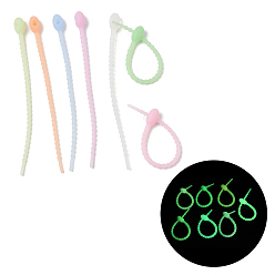 Oval Светящиеся силиконовые кабельные стяжки, овальные, 128x8x7 мм, отверстие : 3.5 мм