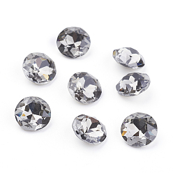 Черный Алмаз Заостренные задние и задние боковые кабошоны из стразного стекла, класс А, граненые, плоско-круглые, черный алмаз, 8x4.5 мм