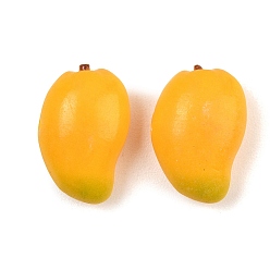 Mango Бусины из непрозрачной смолы из фруктовой серии, имитация еды, желтые, манго, 21x14x10 мм, отверстие : 1.5 мм