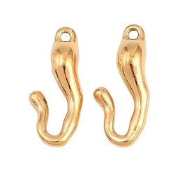 Настоящее золото 18K 304 подвески из нержавеющей стали, крюк, без свинца и без кадмия, ионное покрытие (ip), реальный 18 k позолоченный, 19x8x4 мм, отверстие : 1.2 мм