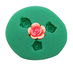 Light Sea Green Flower Theme DIY Silicone Molds, Fondant Molds, Resin Casting Molds, for Chocolate, Candy, UV Resin & Epoxy Resin Craft Making, Light Sea Green, 40x40x9mm