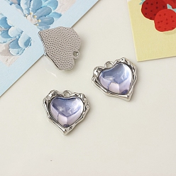 Сердце Подвески из платинового сплава с микропаве из кубических цирконий, аксессуары для браслетов своими руками, сердце, 18x17 мм
