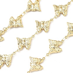 Золотой 304 Цепи-бабочки из нержавеющей стали, пайки, долговечный, с катушкой, золотые, 22x17x4 мм