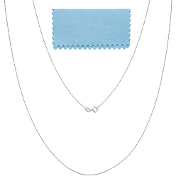 Платина Антикоррозийный 2шт. модные унисекс с родиевым покрытием 925 комплект из цепочек из стерлингового серебра, с печатью s925, с замшевой тканью из поликарбоната квадратной серебряной полировальной салфеткой, платина, 2 дюйм (18.00 см)