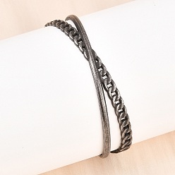Античное Серебро 316 браслеты-манжеты из хирургической нержавеющей стали с перекрещивающимися звеньями, античное серебро, 1/2 дюйм (1.35 см), внутренний диаметр: 2-5/8x2 дюйм (6.6x5 см)