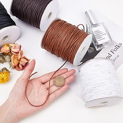 Mixed Color PandaHall Elite 4 Rolls 4 Colors Waxed Cotton Thread Cords, Mixed Color, 2mm, about 100yards/roll