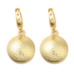 Настоящее золото 18K Плоские круглые серьги-кольца из латуни с покрытием стойки, долговечный, без свинца и без кадмия, реальный 18 k позолоченный, 37.5x19 мм