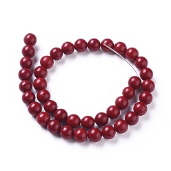 Red Synthetic Coral Beads Strands, Dyed, Round, Red, 12mm, Hole: 1mm, about 33pcs/strand, 15.7 inch(40cm)