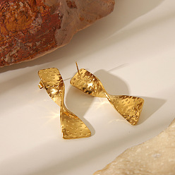 Настоящее золото 18K 304 серьги-гвоздики из нержавеющей стали, реальный 18 k позолоченный, 42.5x14 мм